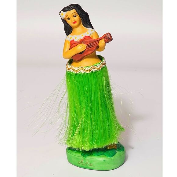 Vintage Hula Girl Ukulele Bobber Dashboard Ceramics Japan Dated 1999 - Picture 1 of 8